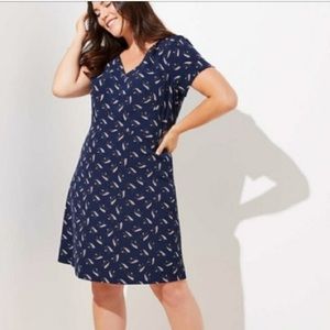 Loft plus feather navy blue feather dress